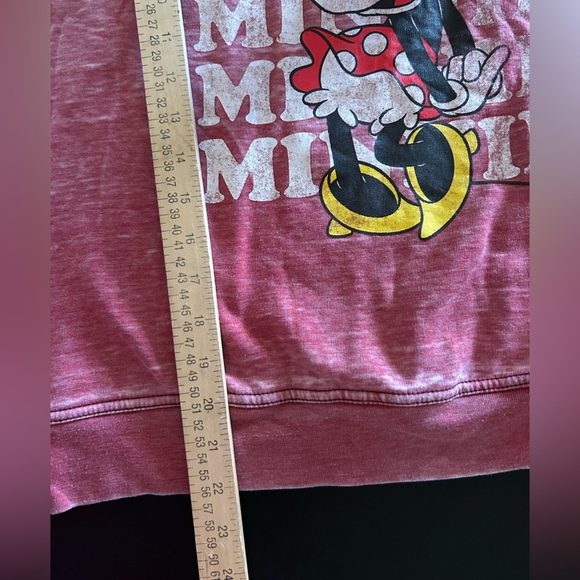 Disney Minnie Mouse Red Faded Look Soft Sweatshirt Size Medium - Picture 7 of 7